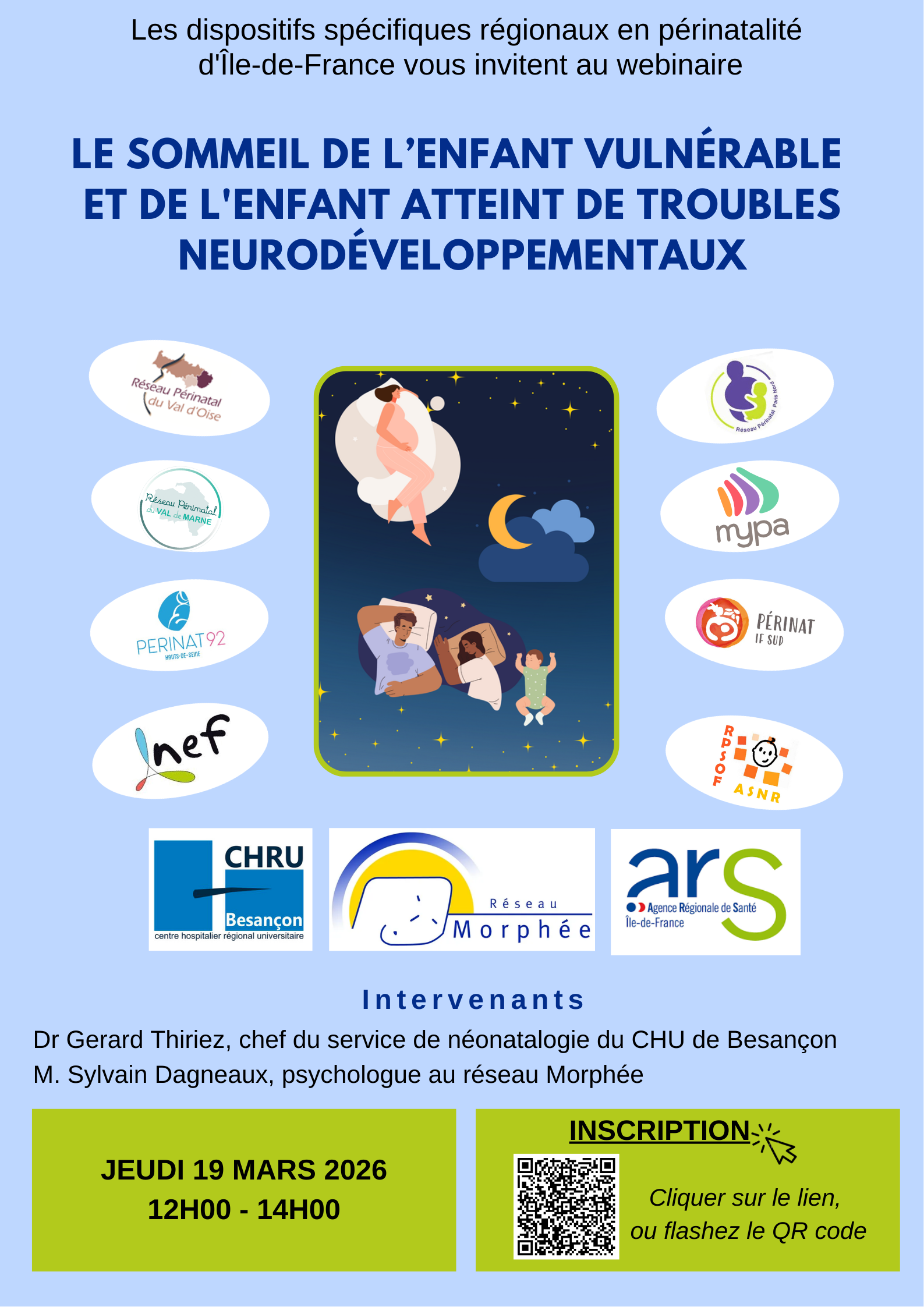 Webinaire - Sommeil de l'enfant vulnérable et de l'enfant atteinte de troubles neurodéveloppementaux